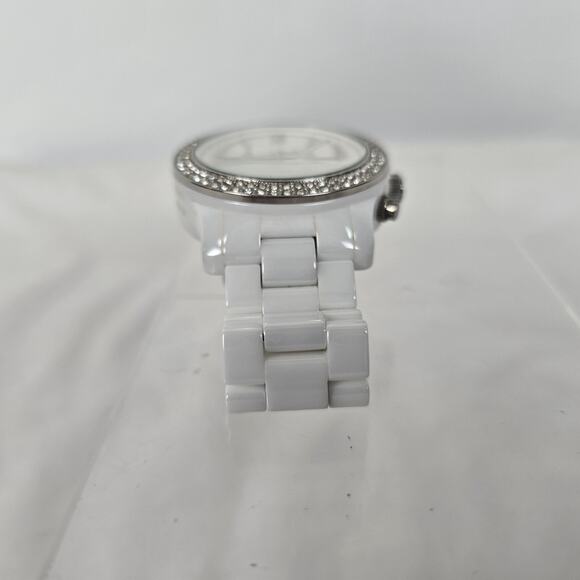 WOMENS MICHAEL KORS Runway White Dial Ceramic Strap with Glitz MK5188 - Picture 13 of 14